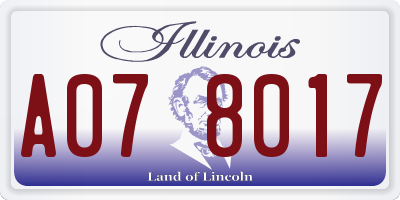 IL license plate A078017