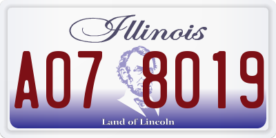 IL license plate A078019