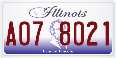 IL license plate A078021