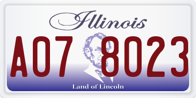 IL license plate A078023