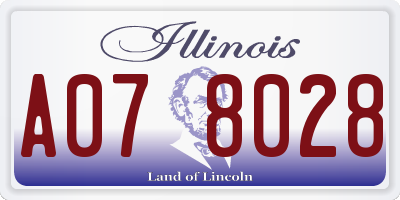 IL license plate A078028