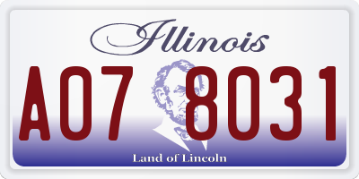 IL license plate A078031