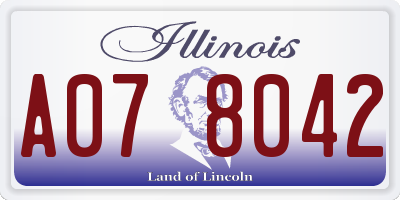IL license plate A078042