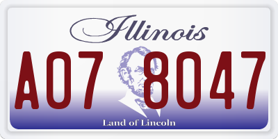 IL license plate A078047