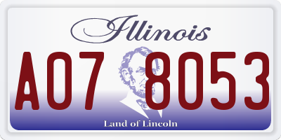 IL license plate A078053