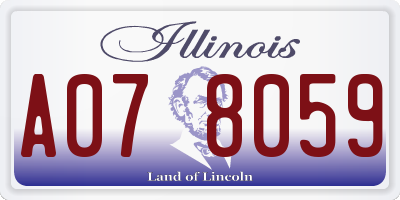 IL license plate A078059