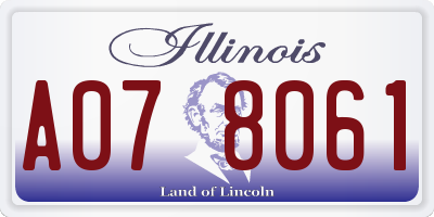 IL license plate A078061