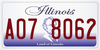 IL license plate A078062