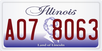 IL license plate A078063