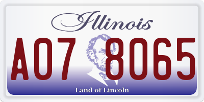 IL license plate A078065