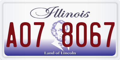 IL license plate A078067