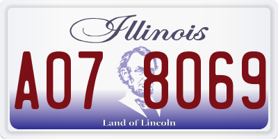 IL license plate A078069