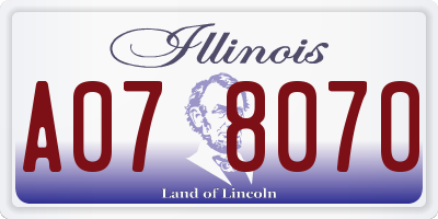IL license plate A078070