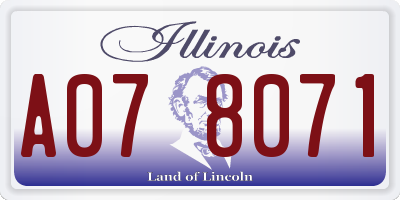 IL license plate A078071