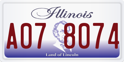 IL license plate A078074