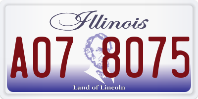 IL license plate A078075