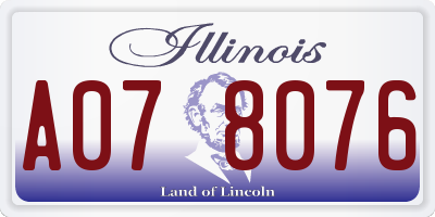 IL license plate A078076