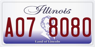 IL license plate A078080