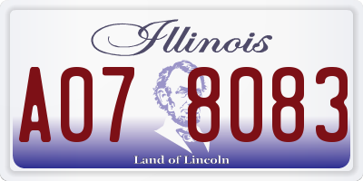 IL license plate A078083