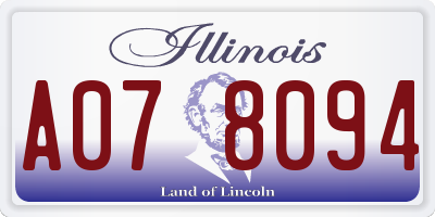 IL license plate A078094