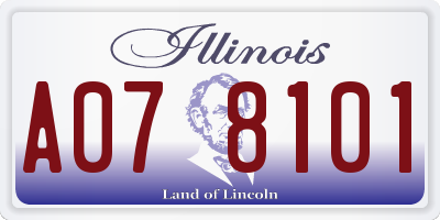 IL license plate A078101