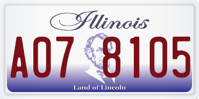IL license plate A078105