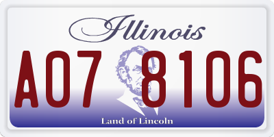 IL license plate A078106