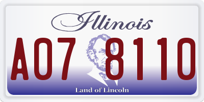 IL license plate A078110