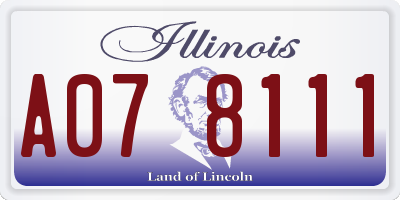 IL license plate A078111