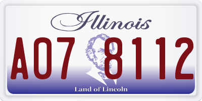 IL license plate A078112