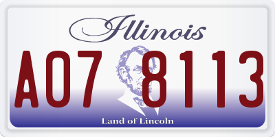 IL license plate A078113