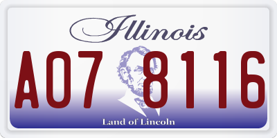 IL license plate A078116