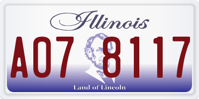 IL license plate A078117