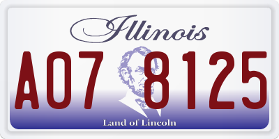IL license plate A078125