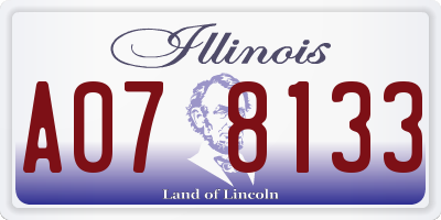IL license plate A078133