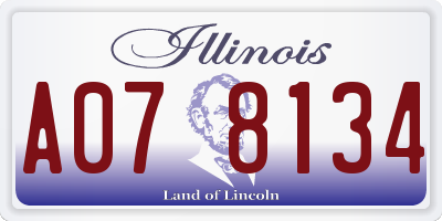 IL license plate A078134