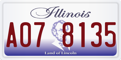 IL license plate A078135