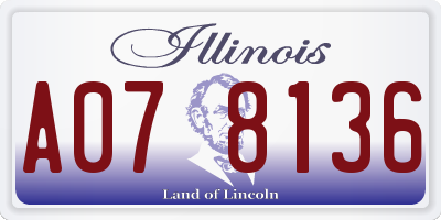 IL license plate A078136