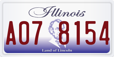 IL license plate A078154