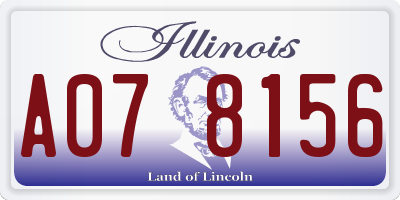 IL license plate A078156