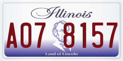 IL license plate A078157