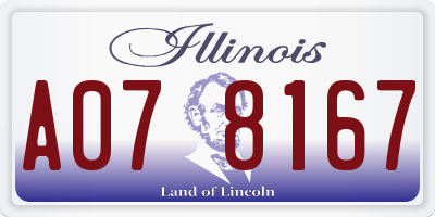 IL license plate A078167