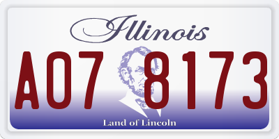 IL license plate A078173