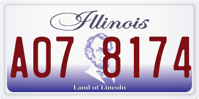IL license plate A078174