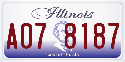 IL license plate A078187