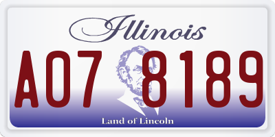 IL license plate A078189