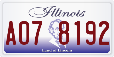 IL license plate A078192