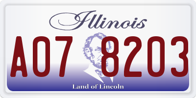 IL license plate A078203