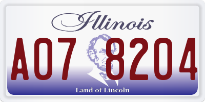 IL license plate A078204