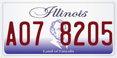 IL license plate A078205